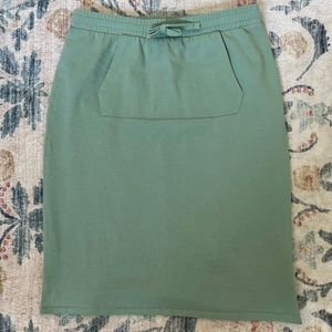 Mango Mint Green Athletic Midi Skirt